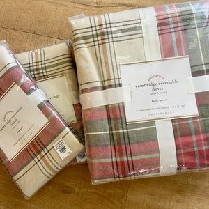 Pottery Barn Plaid Christmas Duvet Bedding